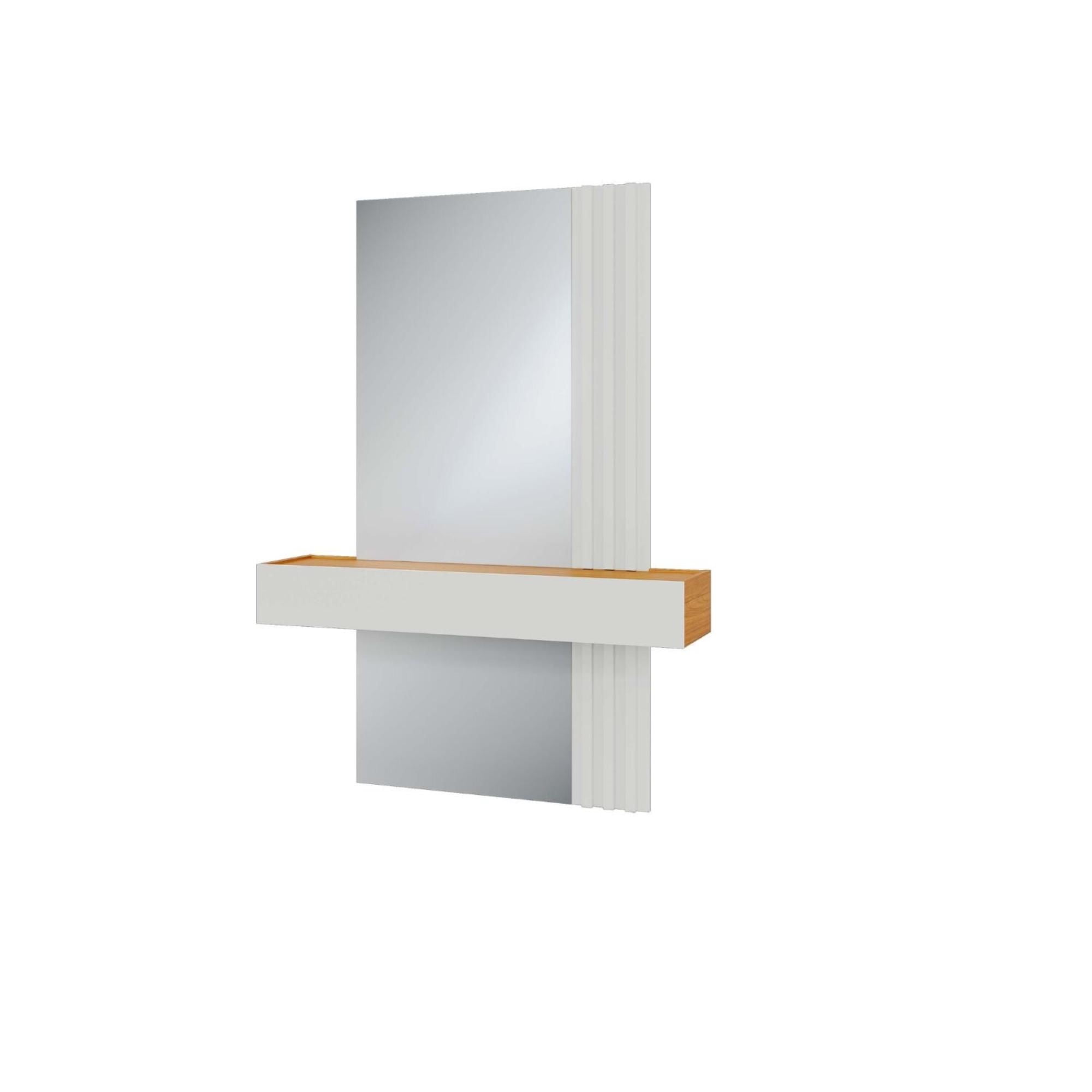 Decocasa - Arrimo Espejo Tb486E Rectangular Blanco - Castaño