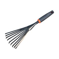Magideal - Rastrillo De Mano Para Jardín, Cultivador Con Mango Ergonómico, Rastrillo De Hojas Pequeño, Ideal Para Jardinería, Barrido De Jardín, Patio, Macizos D