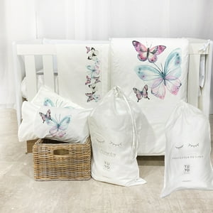 Tuyo Print - Set Cuna - - Mariposas Rosadas
