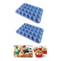 Genérico - Pack X2 Molde Cupcakes 24 Cupcakes Molde Silicona Reposteria