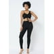 thumbnail image 2 of Top Corto Fruncido Ajustable con Tiras de Malla, Leggings con Paneles Laterales Transparentes, Blusas y Tops, 2 of 5