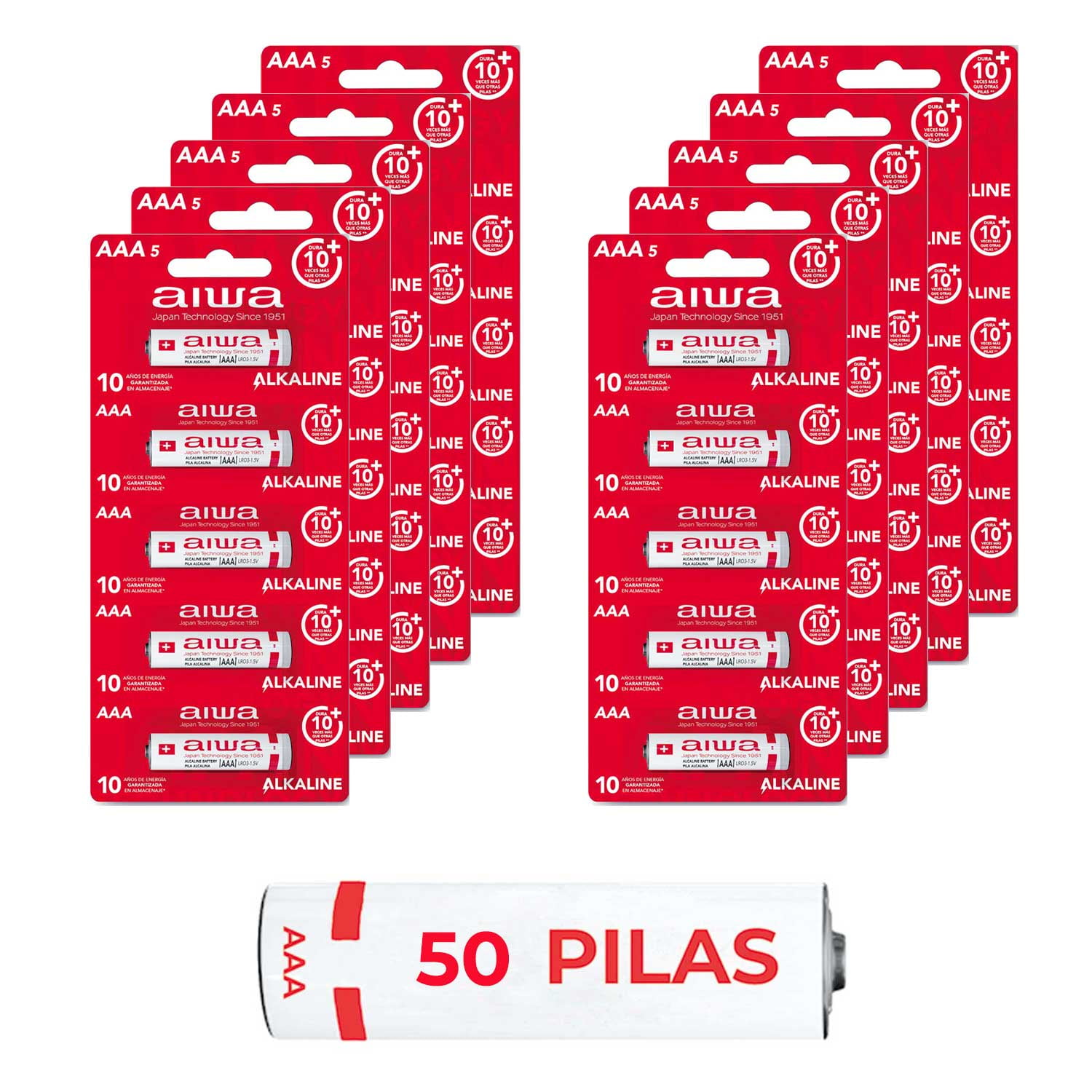 Aiwa - Pila Alcalina Aaa Pack X50 Unidades Lr6p5