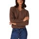 thumbnail image 1 of INSPIRE CHIC Suéteres de Mujer Cuello en V Tejido de Ganchillo Hueco Manga Larga Jersey Top L Marrón, 1 of 6