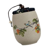 Magideal - Contenedor De Té De Cerámica, Lata De Té Suelta Con Tapa Sellada, Contenedor De Almacenamiento De Alimentos, Bote Sellado, Tarro De Té Para Té, Café Y Caqui