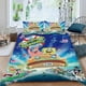 thumbnail image 2 of SpongeBob Conjunto de sábanas temático, trío de piezas, cómodo y amigable con la piel, diseño único, regalo de decoración para el hogar para familiares, amigos y fans,173X218cm, 2 of 6