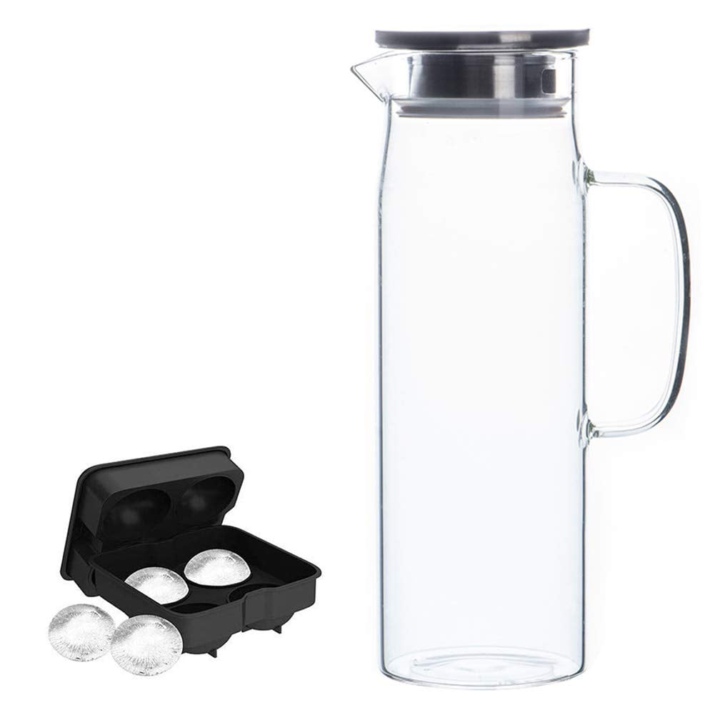 Jarra De Vidrio Miecux De Alta Resistencia Al Calor De 1200 Ml Con Tapa
