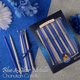 thumbnail image 2 of Velas Ner Mitzvah 45 unidades azul metálico y plateado, 2 of 5