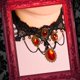 thumbnail image 2 of Conjunto de joyas con diseño gótico de vampiro negro con forma de esqueleto, gargantilla de encaje para mujer, 2 of 6