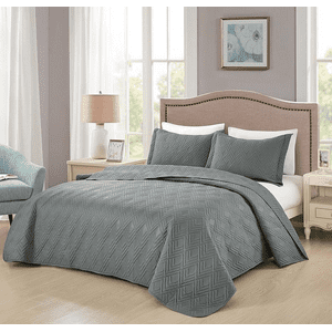 Genérico - Cubrecama Quilt Verano 2 Plazas Color Gris