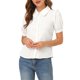 thumbnail image 5 of INSPIRE CHIC Conjunto de Mujer Blusa con Cuello Peter Pan Manga Corta Camisa con Botones al Frente L Blanco, 5 of 8