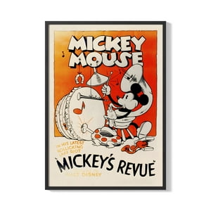 Creango - Cuadro Poster Enmarcado Mickey Mouse Disñeo 4 Decorativo