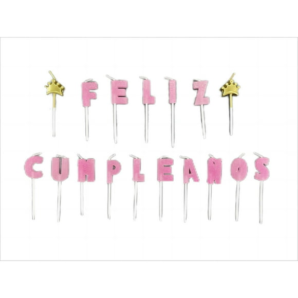 Velas Feliz cumpleaños rosa