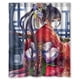 thumbnail image 1 of Cortina de ducha de tela roja de Anime para niña, juego de cortina de baño con ganchos, tamaño 60 x 72 pulgadas, 1 of 3
