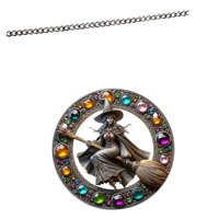 Bothyi - Letrero Colgante Acrílico Con Diseño De Escoba De Bruja Montada, 20 X 20 Cm, Para Pasillo Y Balcón