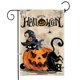 thumbnail image 1 of Bandera de jardín de Halloween de Teacenity de 30 x 45 cm, diseño de calabazas y gatos de bienvenida, de doble cara, calabazas de arpillera para jardín, decoración de temporada para exteriores., 1 of 7
