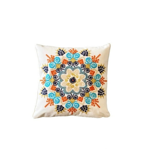 Funda Cojín Bordada 45x45 Cm Mandala