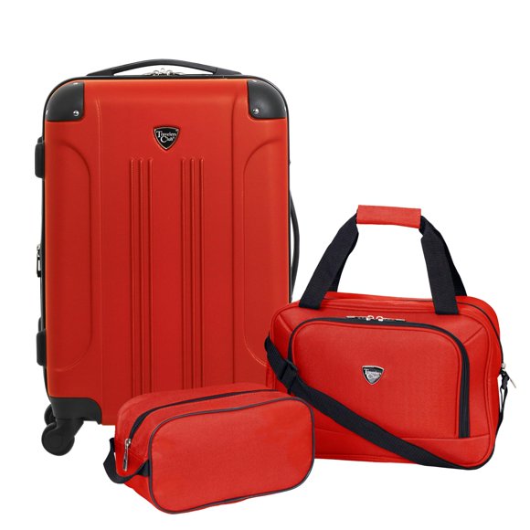 Juego de 3 piezas de maletas Travelers Club rojo expandible