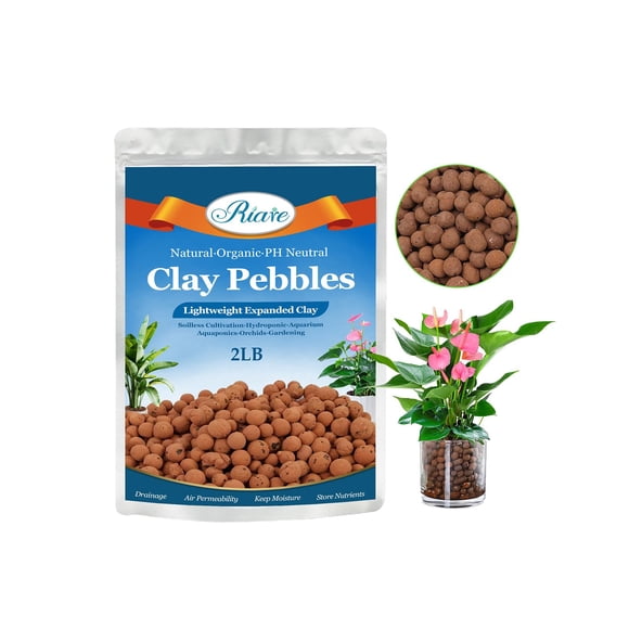 Guijarros de arcilla expandida Riare, 1 kg, orgánicos, 4 mm a 16 mm, para plantas