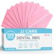 thumbnail image 1 of Baberos dentales JJ CARE, 125 unidades, impermeables, 3 capas, rosas, 13 x 18 cm, 1 of 9