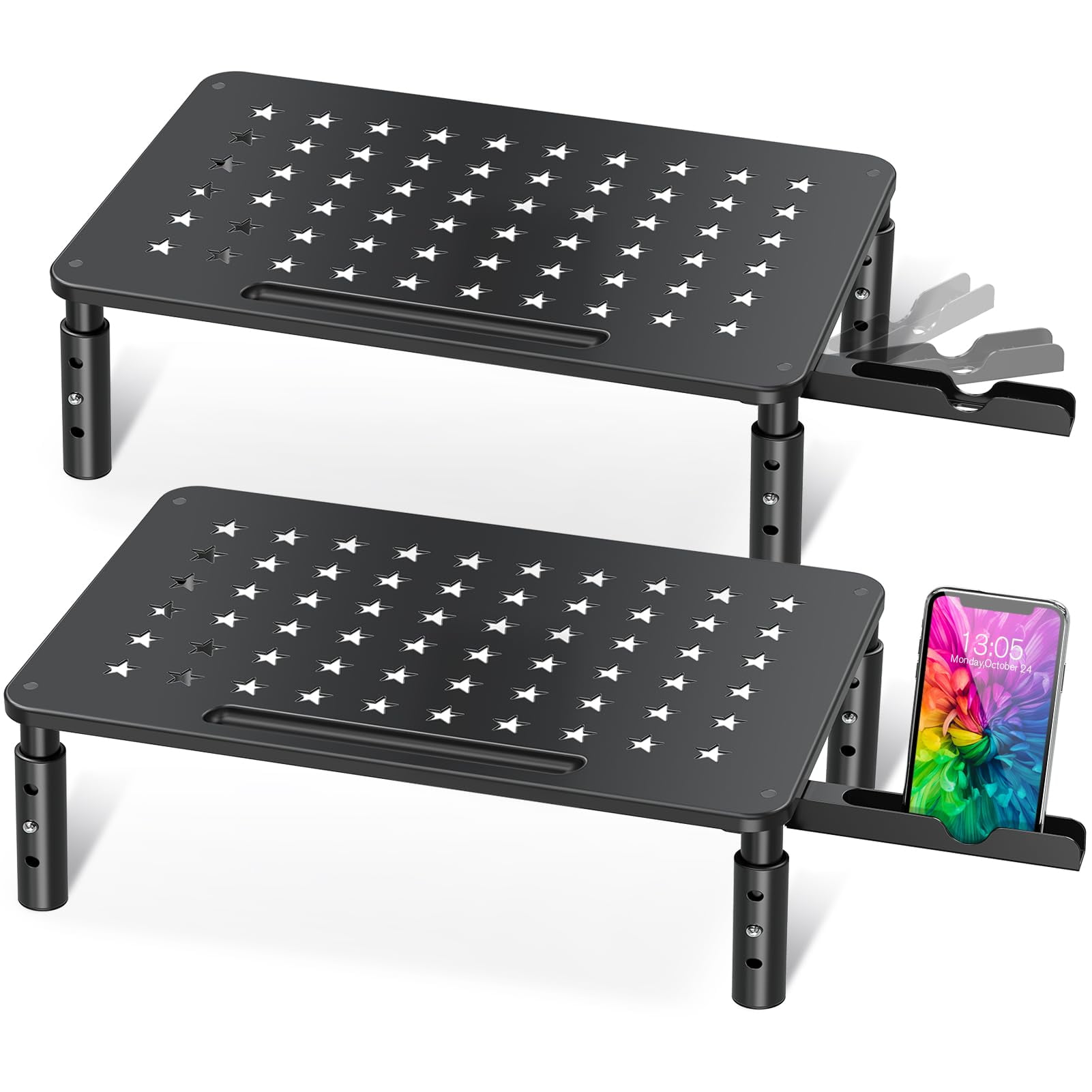 Soporte Para Monitor Zimilar, Paquete De 2, 3, Ajustable En Altura Con Malla En Forma De Estrella