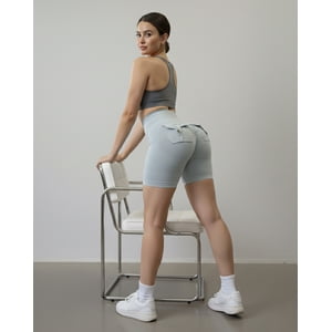 Flix Spa - Short Deportivo Mujer Push Up Con Bolsillo Trasero