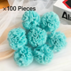 thumbnail image 1 of suxuMhao Pompones para Manualidades, 100 Piezas Bolas de Pompones de Malla Cian, Pompones de Malla Elástica de 0.98 Pulgadas de Diámetro, Pompones de Tela, Bola Hecha a Mano DIY para Proyectos de, 1 of 3