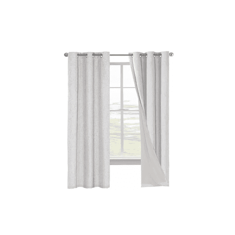 Genérico - Cortina Blackout 100% 2 Paños 140X220Cm Textura Lino Ivory