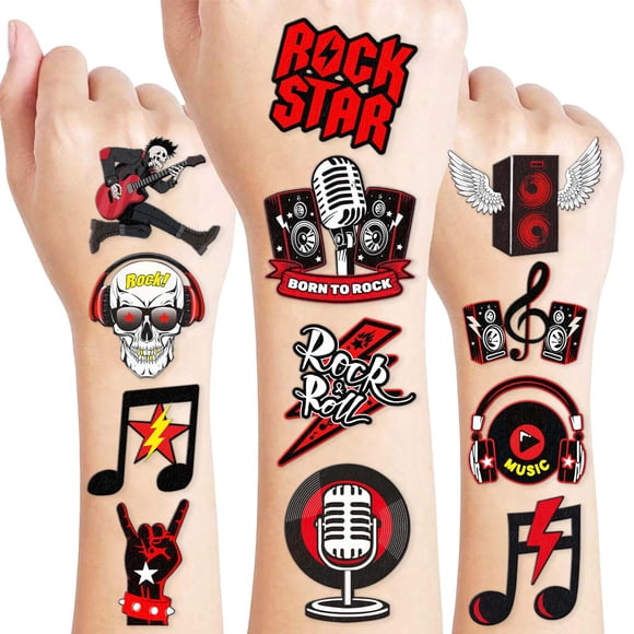 Tatuajes temporales frawharmone 96 piezas Rock N Roll