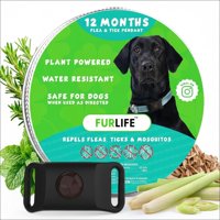 Placa De Identificación Para Perros Furlife Negra Impermeable Para Prevenir Pulgas Y Garrapatas