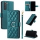thumbnail image 1 of Funda Acolchada con Anilla y Correa para Samsung Galaxy S21 FE Slots para Tarjetas Verde, 1 of 5