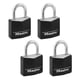 thumbnail image 1 of Candado con llave Padlock Master Lock 131Q, negro, para exteriores, paquete de 4, 1 of 5