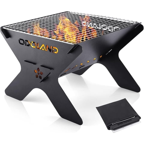 Parrilla Portatil Odoland 30X30X21Cm Plegable Carban Camping