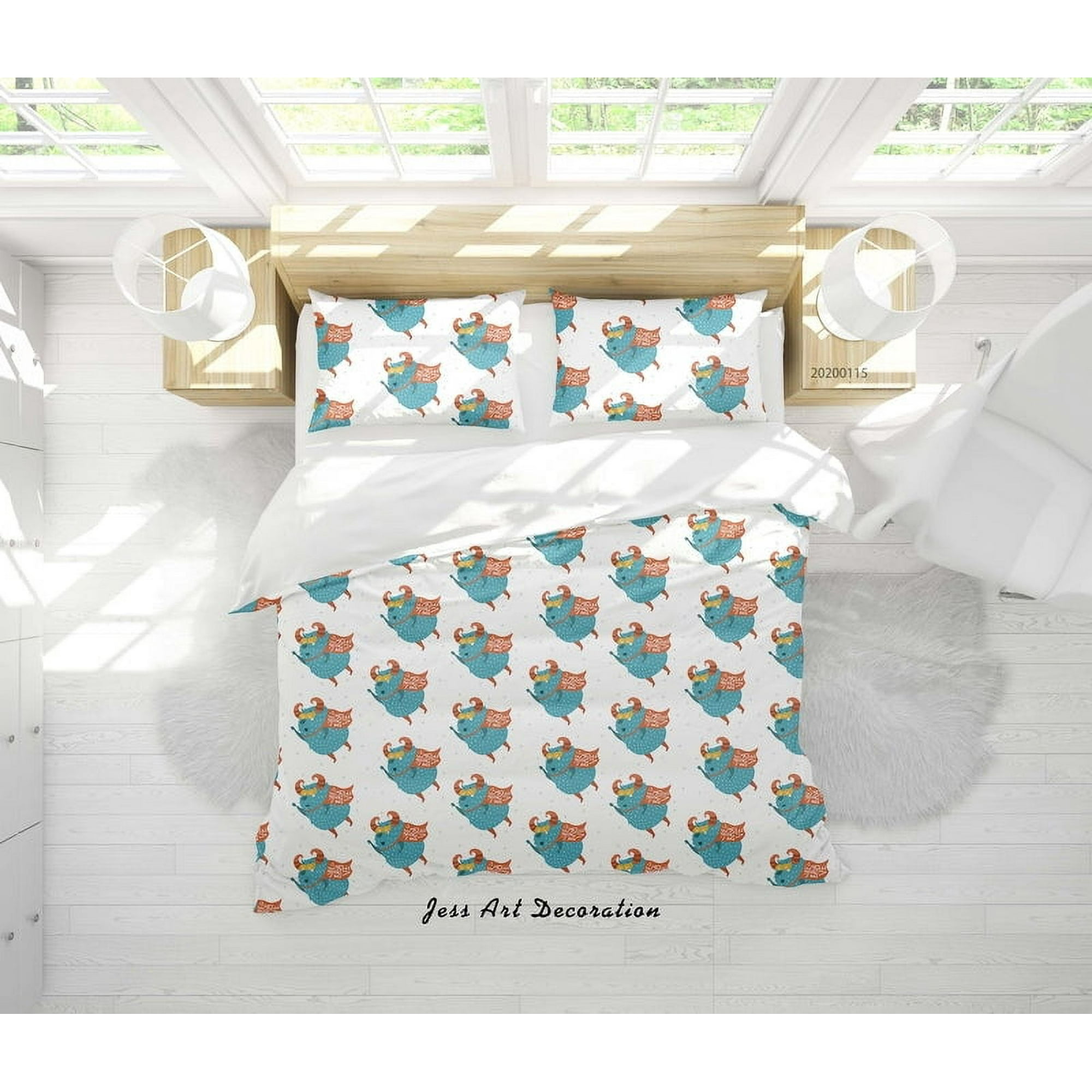 Milsleep - 3d Cartoon Animal Monsters Pattern Quilt Cover Set Bedding Set Duvet Cover