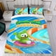 thumbnail image 4 of Oso de Goma y Amigos Conjunto de sábanas temático, trío de piezas, cómodo y amigable con la piel, diseño único, regalo de decoración para el hogar para familiares, amigos y fans,173X218cm, 4 of 6