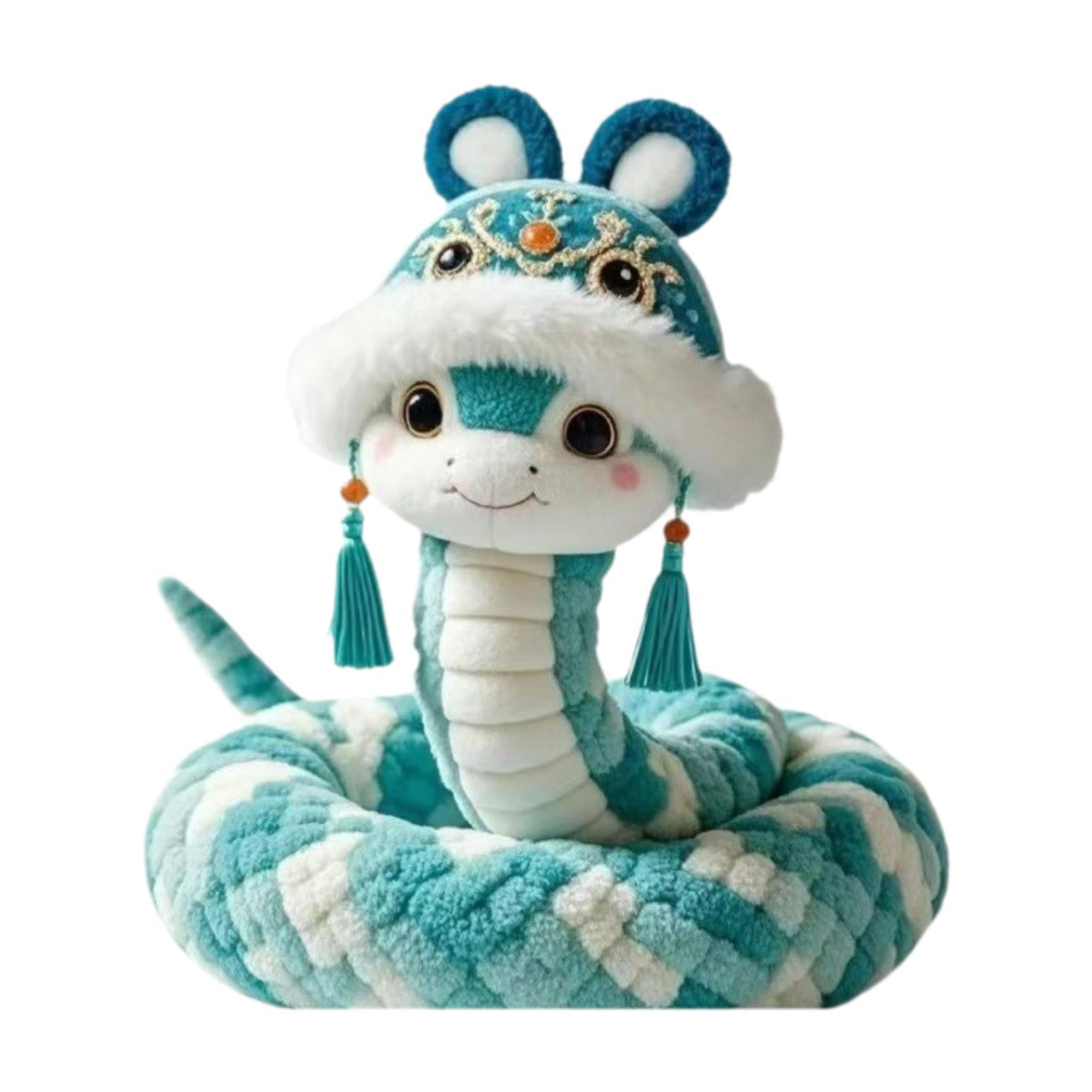 Magideal - Serpiente De Peluche De Año Nuevo Chino, Decoración Para Festivales, Serpiente De Peluche Única Y Realista. Azul 25cm