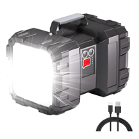 Genérico - Linterna De Reflector Led Recargable Súper Potente Negro Negro