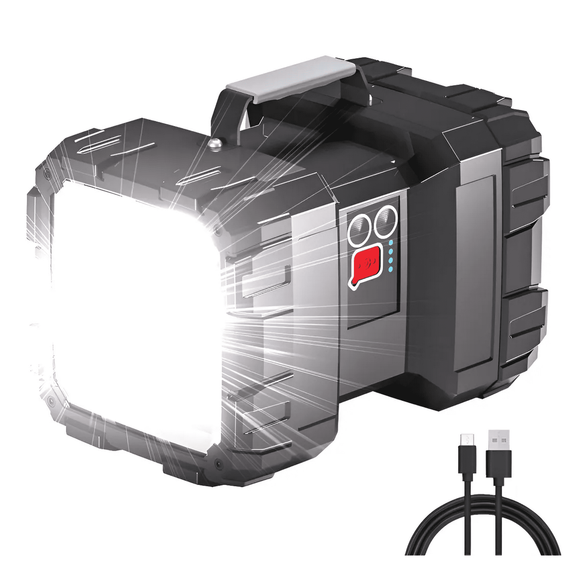 Genérico - Linterna De Reflector Led Recargable Súper Potente Negro Negro