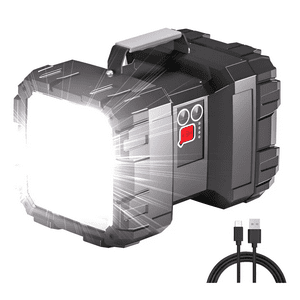 Genérico - Linterna De Reflector Led Recargable Súper Potente Negro Negro