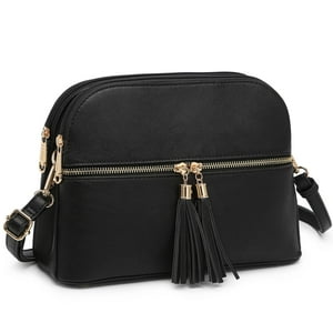 Bandolera Dasein, Borla, Bolsillo Con Cremallera, Piel Vegana