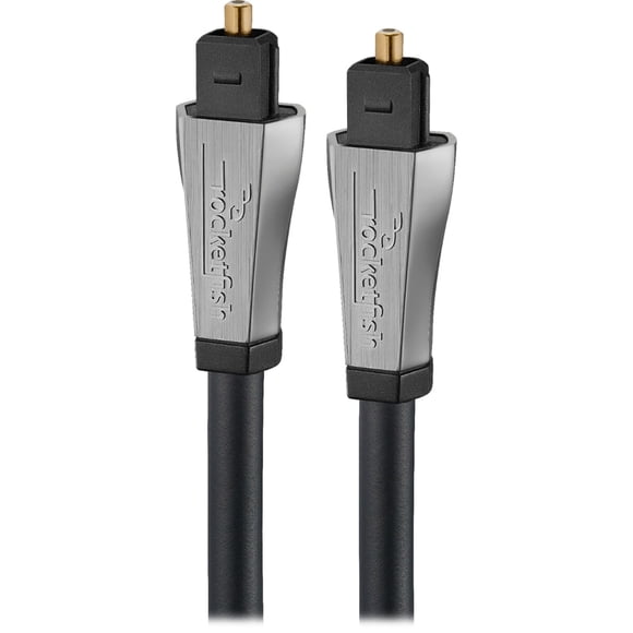 Cable Óptico Toslink Rocketfish 25 Negro con Conectores Dorados