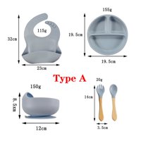 Jugueteria Estelar - Set De Alimentación Silicona Infantil Gris