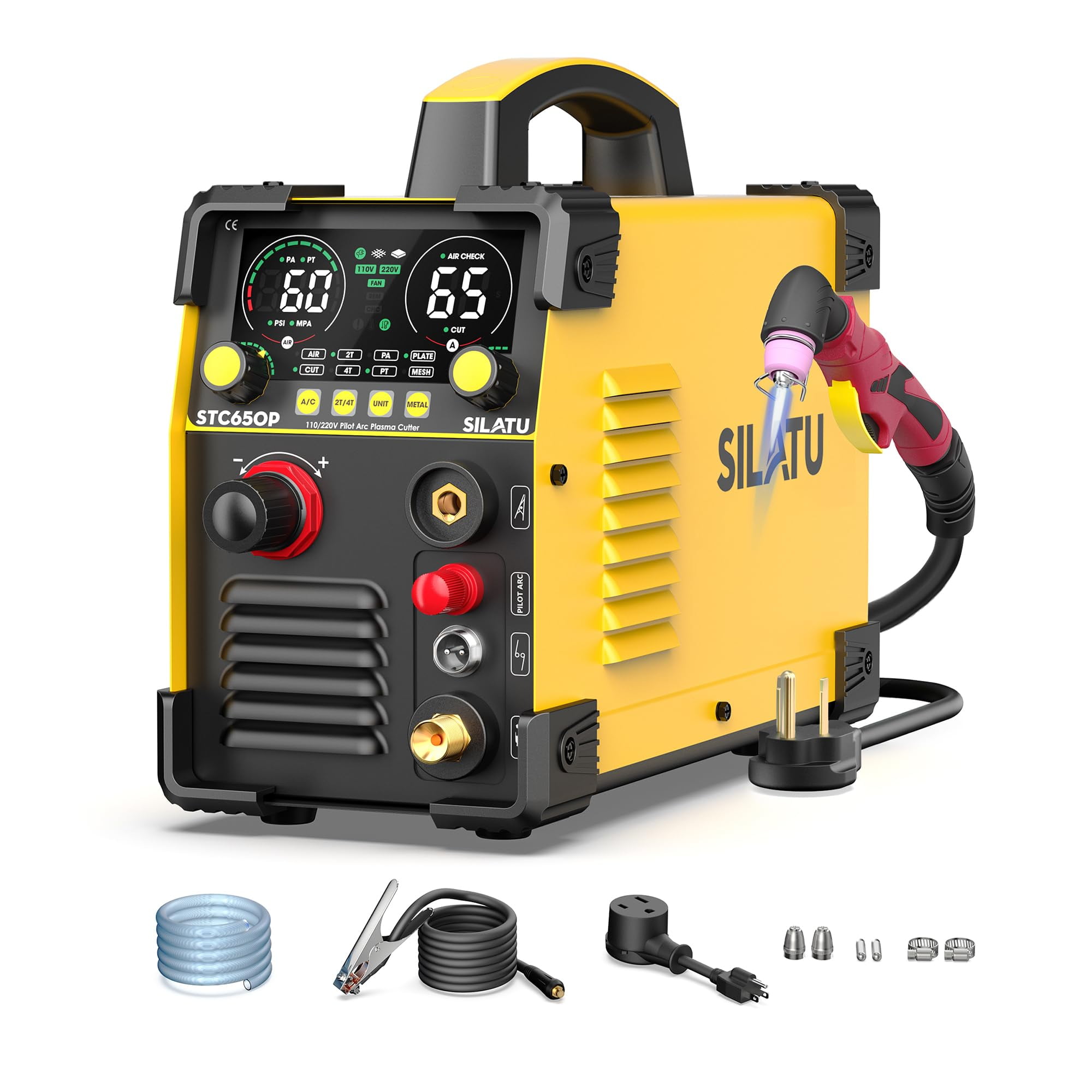 Cortador De Plasma Silatu 65 Amperios, Pantalla Led, Corte De 14 Mm