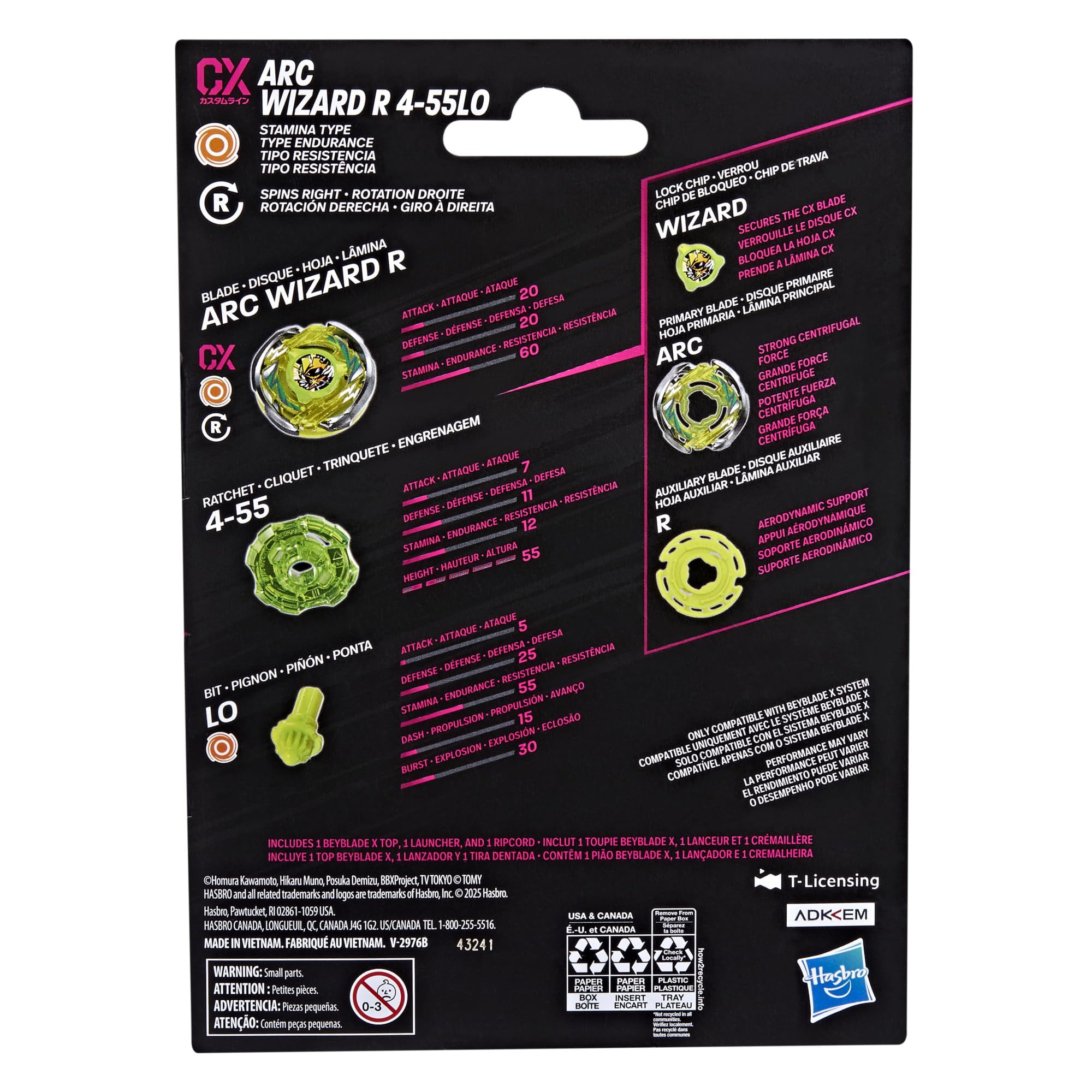 Juego de paquete de inicio Beyblade X Arc Wizard R 4-55LO CX para