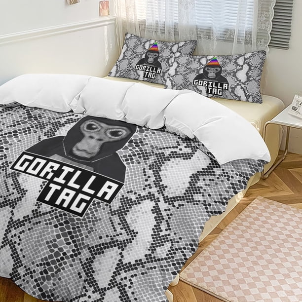 Grey Snake Print Gorilla Tag Comforter Set Soft 3 Pcs Twin Bedding Sets Thicken for All Season