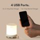 thumbnail image 3 of Lámpara Macally LAMPCHARGEWD Touch USB de 3 niveles regulables con 4 puertos, 3 of 6