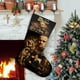 thumbnail image 1 of El Padrino Tema: Calcetines de Navidad, fino lino blanco para colgar en escaleras y chimenea, decoración navideña para el hogar, regalo de Navidad. 45cm × 32cm, 1 of 5
