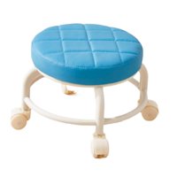 Magideal - Taburete Giratorio De 360 Degree, Asiento De Trabajo Portátil, Silla Baja Con Ruedas Silenciosas Para Cocina Casera , Azul