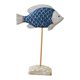 thumbnail image 4 of Escultura De Pez De Madera Sobre Soporte Para Balcón, Escritorio, Entrada, Estatua De Pez, Figura Azul, 4 of 5