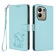 thumbnail image 1 of Xiaomi Redmi 17 4G/5G Funda Billetera con Estampado de Gato, Verde Claro, 1 of 6