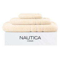 Set 3 Toallas Nautica Signature Cara+Mano+Cuerpo 100% Algodón Alta Calidad Beige